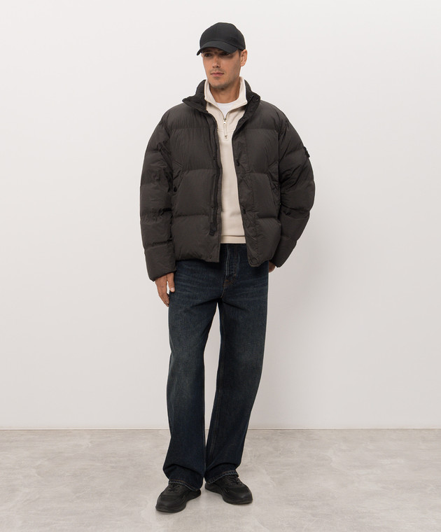 Stone Island Сірий пуховик з патчем логотипа L2S154100109S0A23 зображення 2