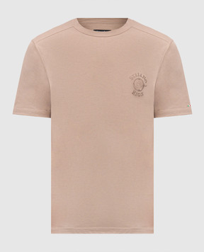 Stefano Ricci Коричневая футболка с вышивкой логотипа MNH6105090803