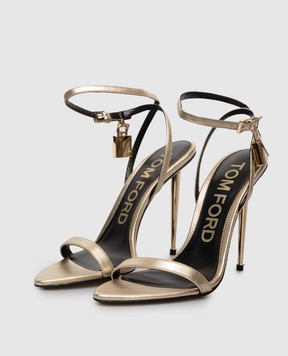 Tom Ford Золотисті шкіряні босоніжки з підвіскою W2272LSP014P