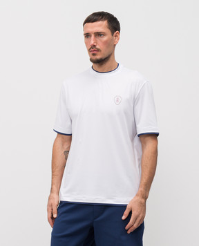 Brunello Cucinelli Белая футболка с принтом эмблемы MW8577427T