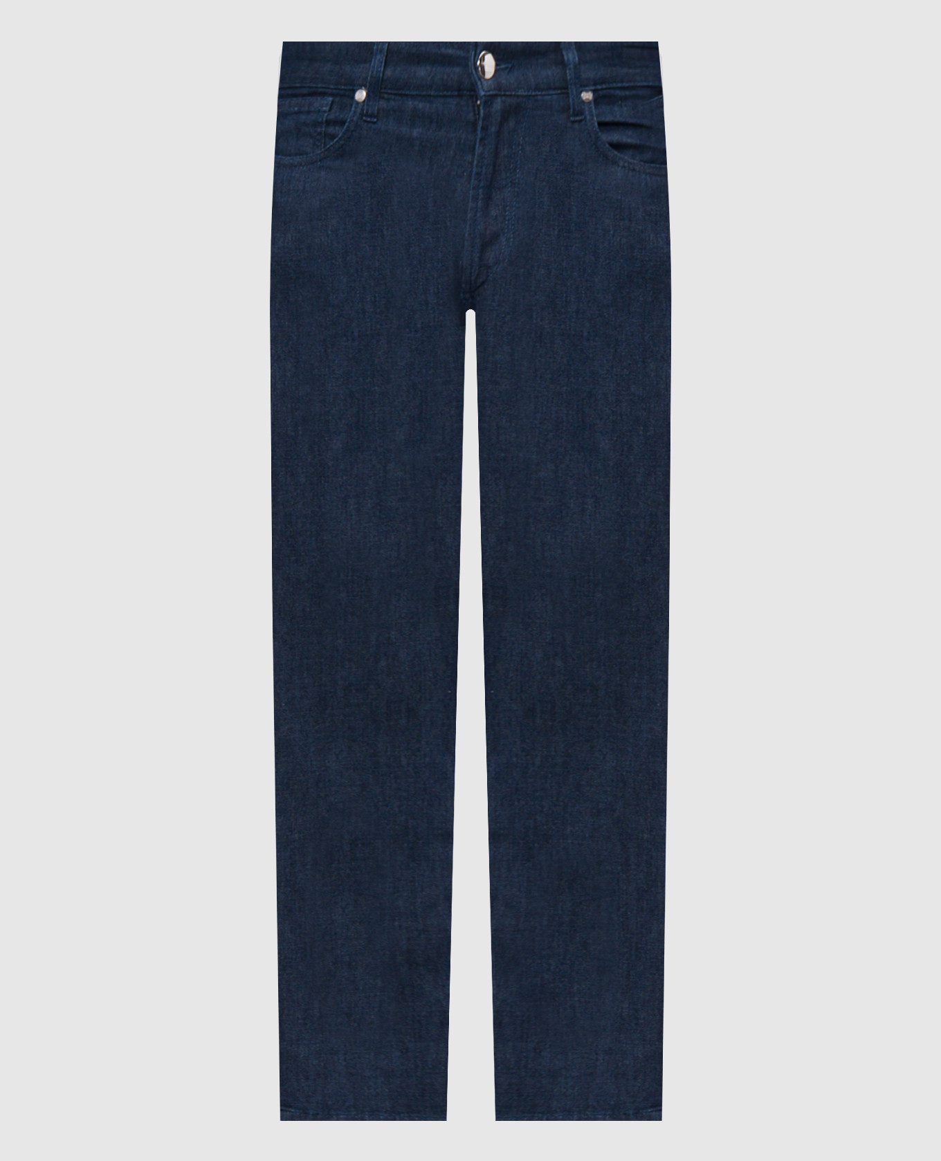 Синие джинсы слим с патчем