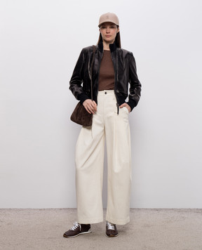 Brunello Cucinelli Коричневый джемпер с люрексом M41800008P