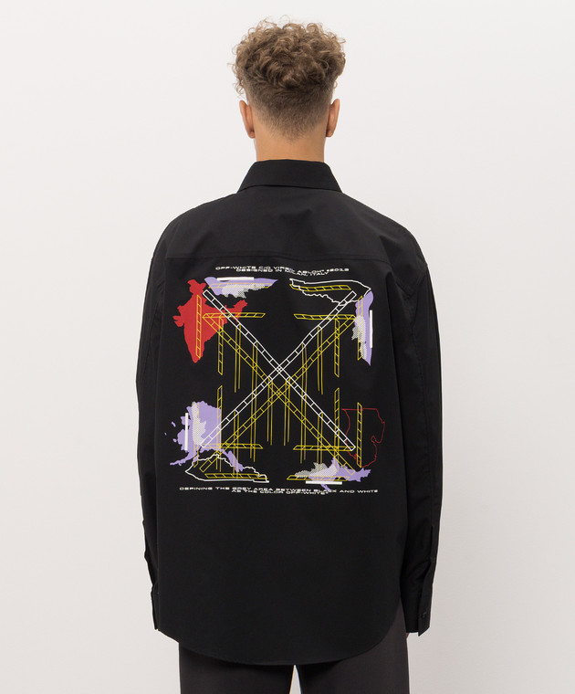 Off-White Чорна сорочка Archi Geography Arrow 44MGE055F26F001 зображення 4