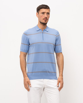 Cashmere&Whiskey Голубое поло в полоску MB235Z