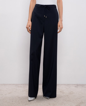 Max Mara Сині штани Mstcorone з вовни MSTCORONE