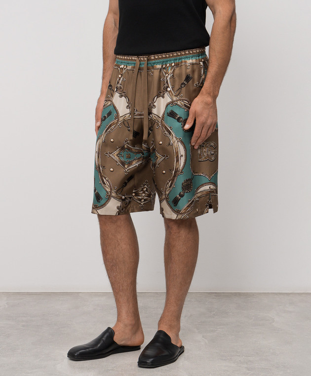 Dolce&Gabbana Шорты из шелка в брендовый принт GV37ATHI12C изображение 3
