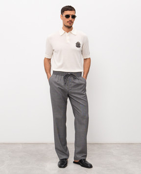 Dolce&Gabbana Поло цвета айвори с геральдической нашивкой GXZ02ZJBCIU