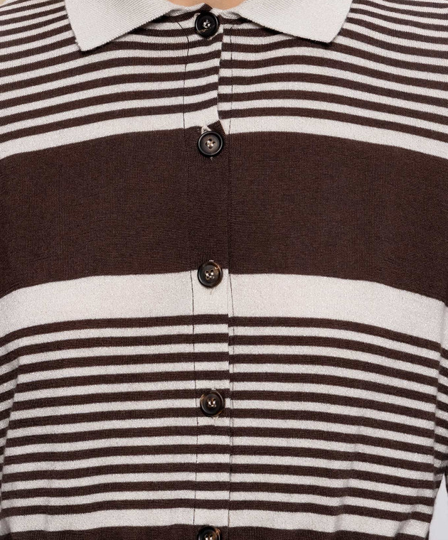 Brunello Cucinelli Кардиган с кашемиром и шелком в полоску M41855306P изображение 5