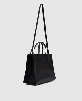 Heliot Emil Чорна шкіряна сумка-тоут VESPERA з логотипом 15077