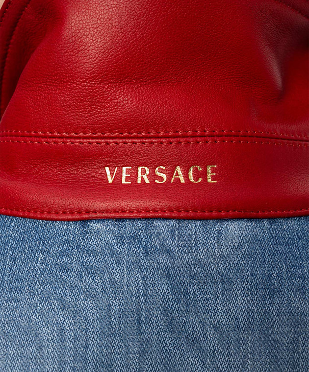 Versace Синяя джинсовая куртка с эффектом потертости 10236031A17921 изображение 5