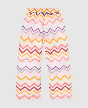 Missoni Детские розовые горнолыжные брюки в брендовый принт MZ6A70N0443