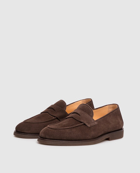 Brunello Cucinelli Коричневые замшевые лоферы MZUSOLE670