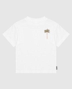 Palm Angels Дитяча біла футболка з принтом логотипа F6PAJBTH120