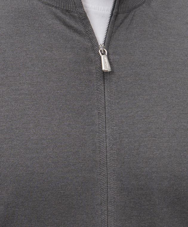 Enrico Mandelli Серый кардиган с шелком 3K033A5645 изображение 5