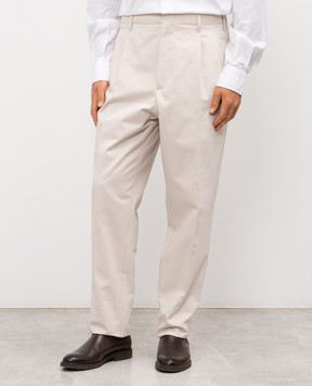 Brunello Cucinelli Бежеві штани з бавовни ME265S2450