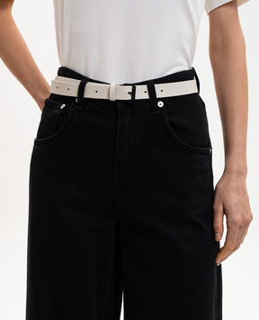 Sofie D`Hoore Шкіряний ремінь VARNIA кольору айворі VARNIA25LNA