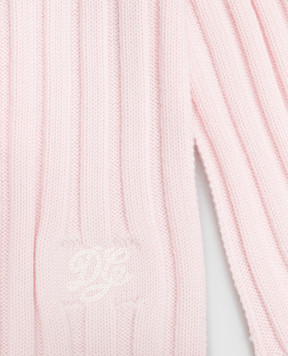 Dolce&Gabbana Детский розовый шарф из шерсти с монограммой LBKAI8JDVDN