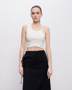 Y`S Yamamoto Білий топ з вишивкою монограми YKT01060