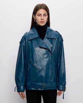 Balmain Синя шкіряна косуха HF1TD225LE35