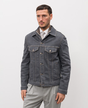 Brunello Cucinelli Сіра джинсова куртка M230P6909