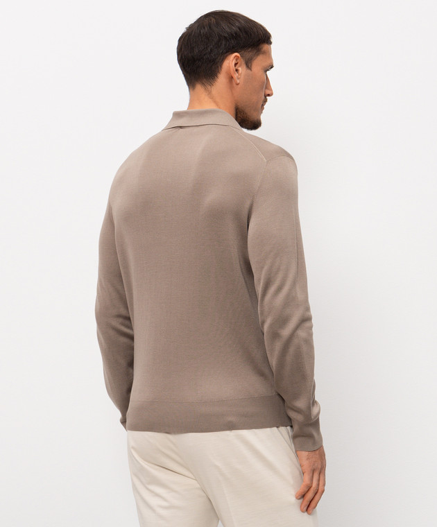 Stefano Ricci Коричневое поло из шелка KL66001PSBL26101 изображение 4