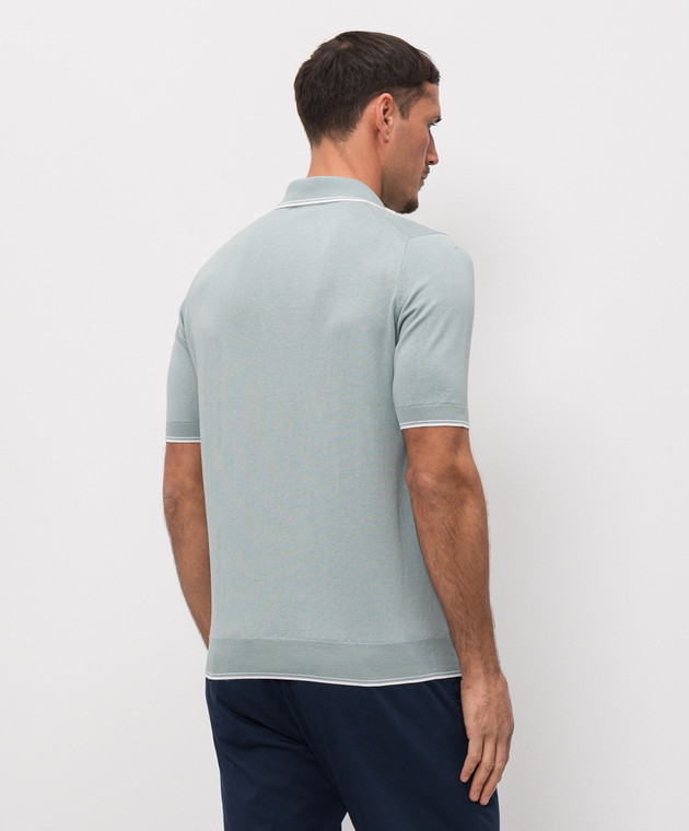 Castangia dal 1850 Зелене поло з шовком NCCA32MCE26 зображення 4