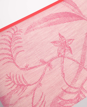 Le Jacquard Fraincais Рожева скатертина À l'orangerie з льону 30544