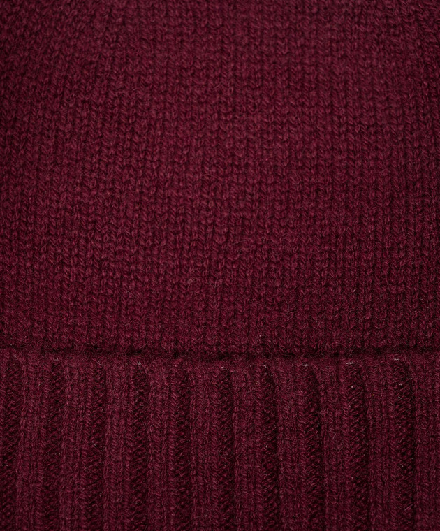 Allude Бордова шапка з кашеміру з відворотом 26511245 зображення 4