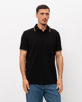 Moncler Чорне поло з ефектом накладання шарів L10918A0000589A16