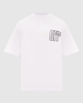 Off-White Біла футболка з принтом емблеми Arrow 44MAA120F26J00Y