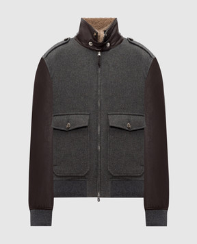 Brunello Cucinelli Серая комбинированная куртка MM4006004