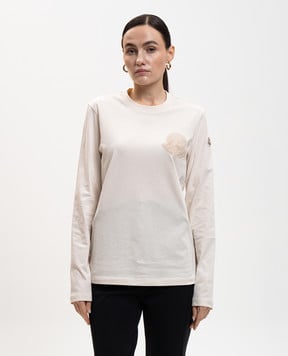 Moncler Бежевий лонгслів з логотипом K20938D0000889AUO