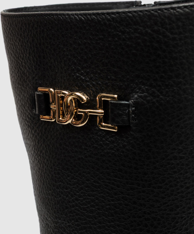 Dolce&Gabbana Дитячі чорні шкіряні чоботи на хутрі D11435A07223136 зображення 5