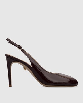 Babe Pay Pls Бордові шкіряні лаковані слінгбеки 237804LA