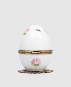 Fanex France Белое музыкальное фарфоровое яйцо Кролик OPLABLANC