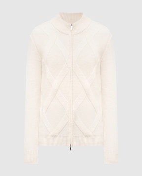 Cashmere&Whiskey Білий кардиган з вовни мериноса CH08