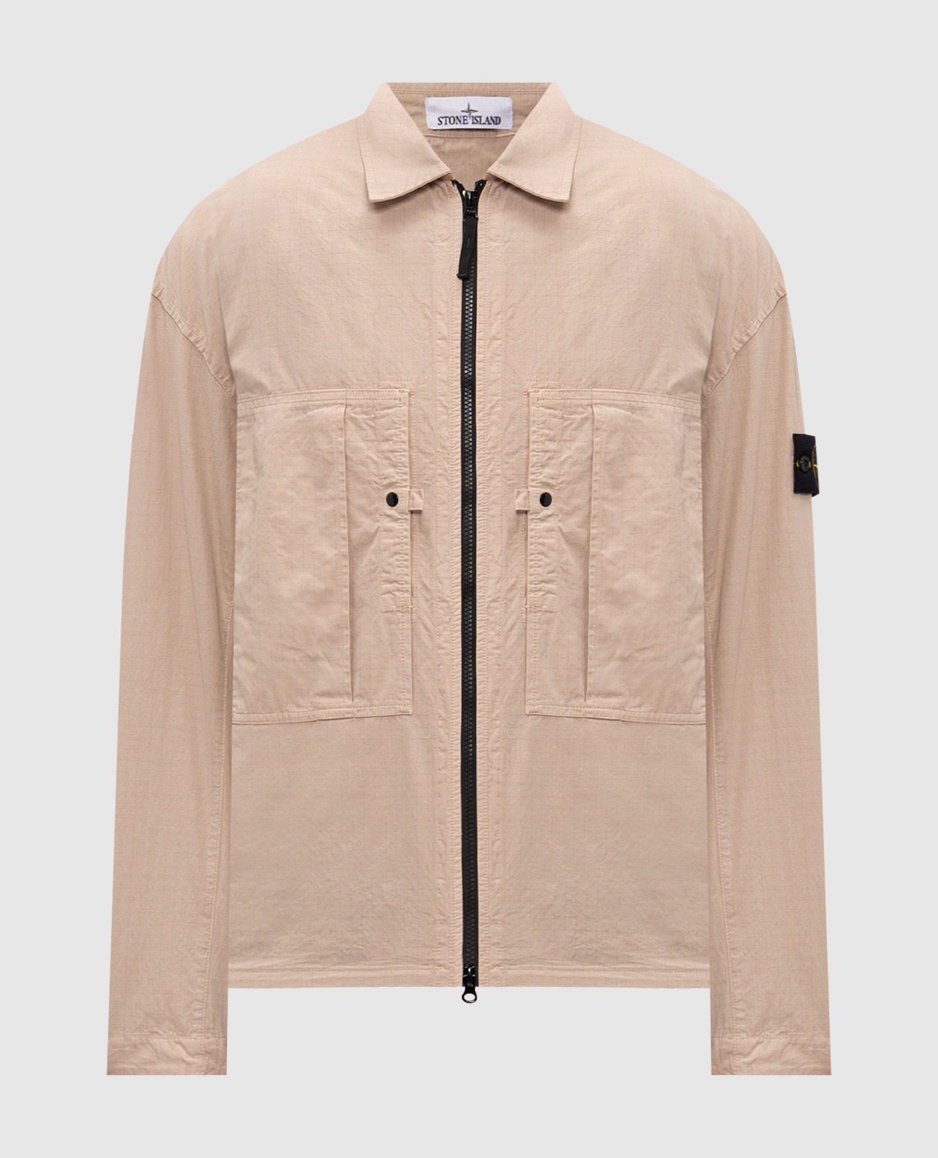 

Бежевая рубашка на молнии, Бежевый, Рубашки