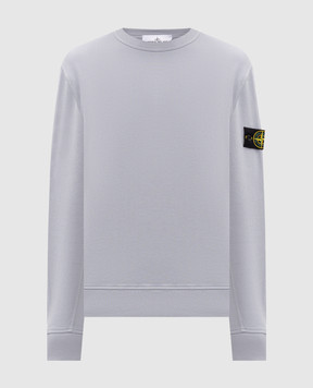 Stone Island Блакитний світшот в рубчик з патчем логотипа L2S156100017S0472