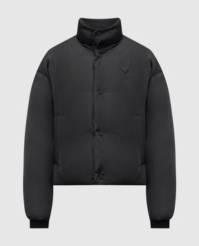 Ami Paris Чорний пуховик з емблемою HJK818PL0039