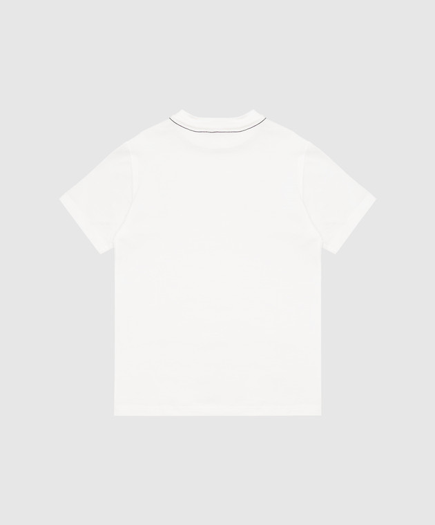 Dolce&Gabbana Дитяча біла футболка з вишивкою логотипа L4JTHUG7QK126 зображення 2