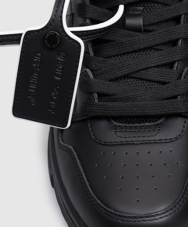 Off-White Чорні шкіряні кросівки Out Of Office 