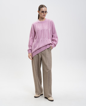 Allude Рожевий светр з кашеміру та шовку у візерунок 25577002