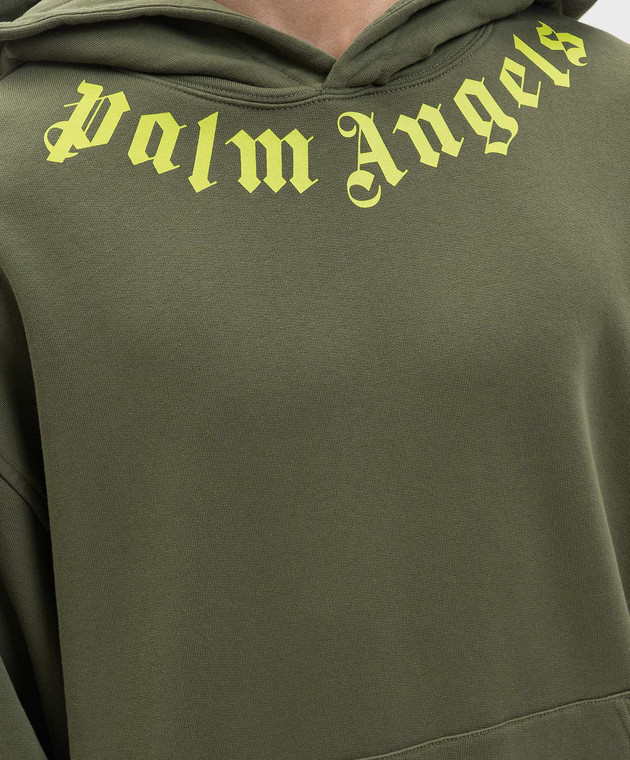 Palm Angels худи цвета хаки с принтом логотипа PMBB17DS26FLE007 изображение 5