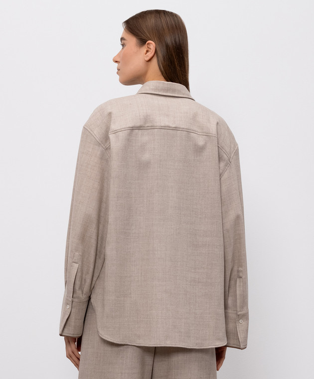 Brunello Cucinelli Бежевая рубашка из шерсти MP550M1M06 изображение 4
