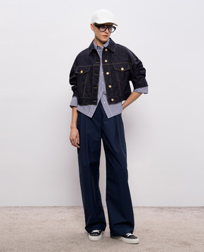 Brunello Cucinelli Синие брюки с цепочкой мониль ML140P9225