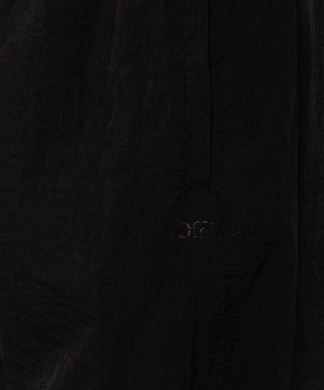 Off-White Черные спортивные брюки с принтом 44MCJ03QF26F001001 изображение 5