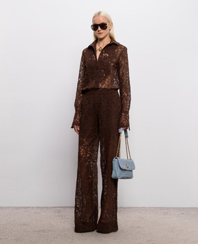 Ermanno Scervino Коричневая блуза из кружева D492K389APEXQ