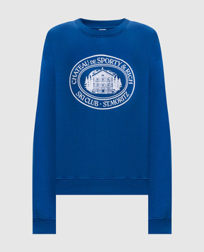 Sporty & Rich Синий свитшот с принтом ST10382279BL164