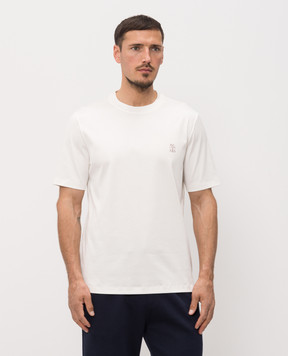 Brunello Cucinelli Белая футболка с эмблемой M0B138440