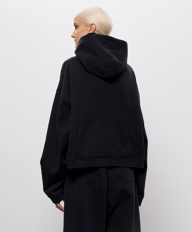 Vetements Черное двустороннее худи с вышивкой логотипа MH27HD226B изображение 4